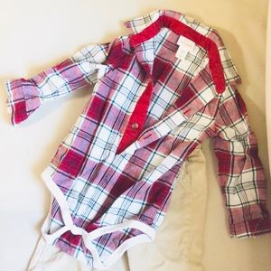 Boys plaid print and khaki pants